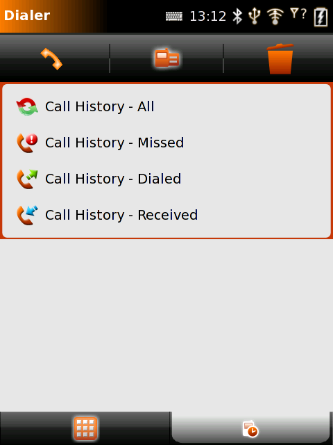 OM 2007.2 Dialer -- call history