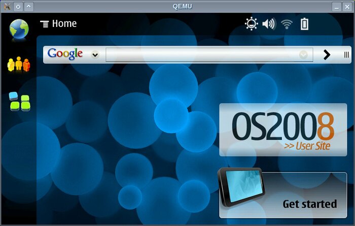 Maemo OS2008 on emulated N800 - desktop