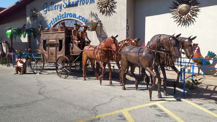 Stagecoach made from metal