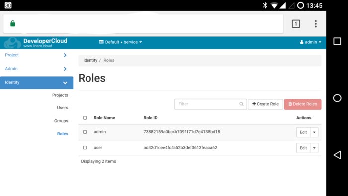 OpenStack dashboard on a phone