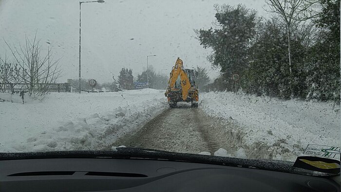 Road covered with snow