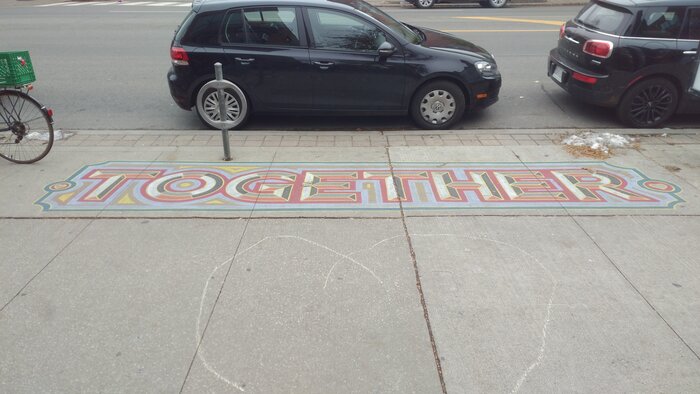 Together sidewalk graffiti