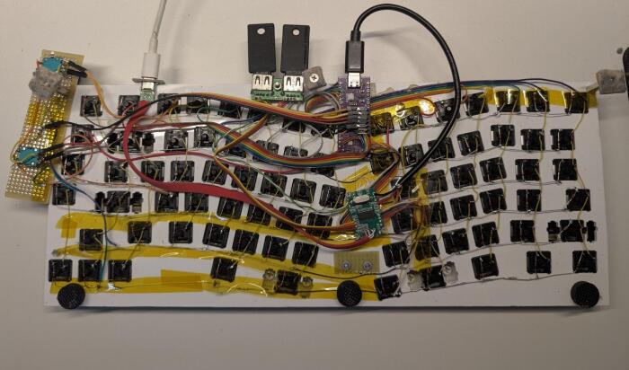 keyboard with USB hub (bottom side)