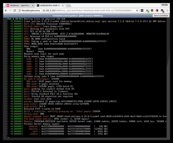 OpenStack graphical console on aarch64